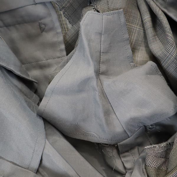 LANVIN ランバン ウールブレンド チェック柄 スラックスパンツ 91 グレー系 メンズ