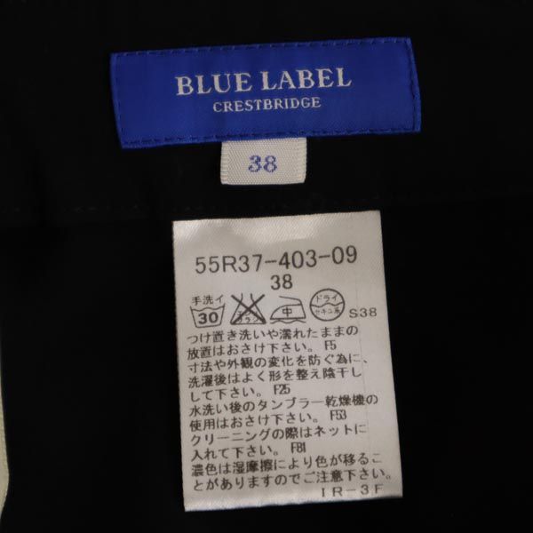 BLUE LABEL CRESTBRIDGE ブルーレーベルクレストブリッジ 三陽商会 スラックスパンツ 38 ブラック レディース