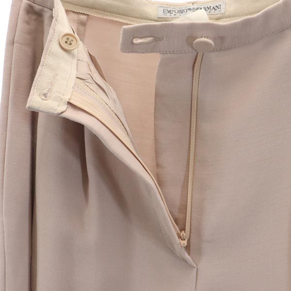Emporio Armani エンポリオアルマーニ イタリア製 ウールブレンド スラックスパンツ 38 ピンクベージュ レディース