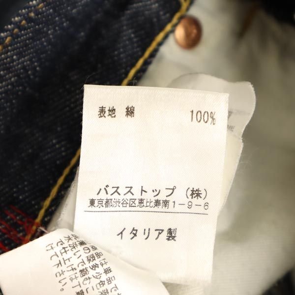 バスストップ デニムパンツ w28(44) ボタンフライ 刺繍入り ジーパン メンズ