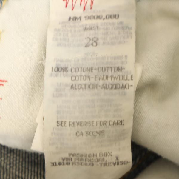 バスストップ デニムパンツ w28(44) ボタンフライ 刺繍入り ジーパン メンズ