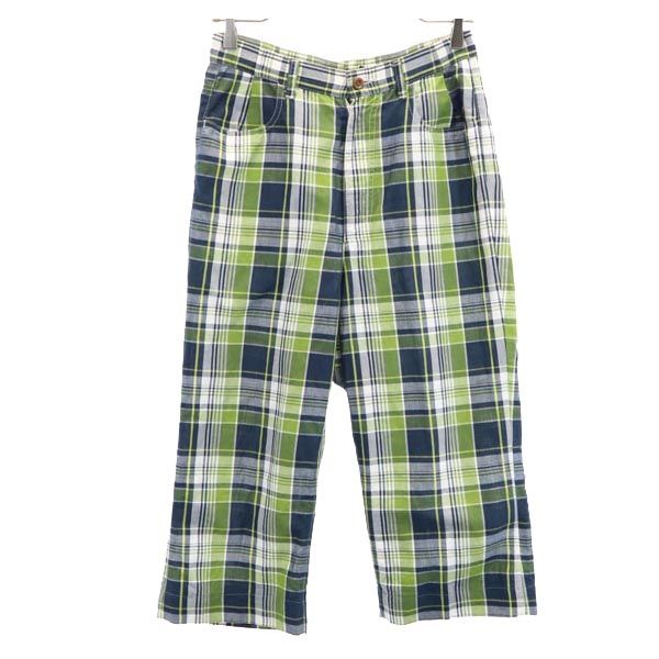tricot COMME des GARCONS トリココムデギャルソン 2007年 リネンブレンド チェック クロップドパンツ S グリーン系 メンズ