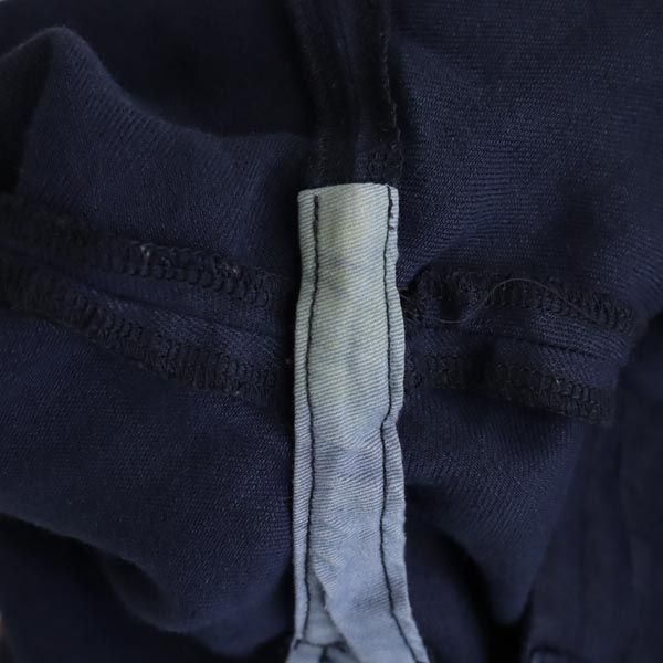 Nigel Cabourn ナイジェルケーボン ウーマン 日本製 リネンブレンド スラックスパンツ 36 ネイビー WOMAN ボタンフライ レディース