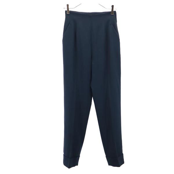 KATHARINE HAMNETT キャサリンハムネット ウール ストライプ柄 スラックスパンツ M ネイビー レディース