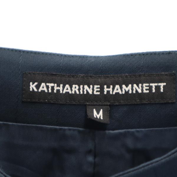 KATHARINE HAMNETT キャサリンハムネット ウール ストライプ柄 スラックスパンツ M ネイビー レディース