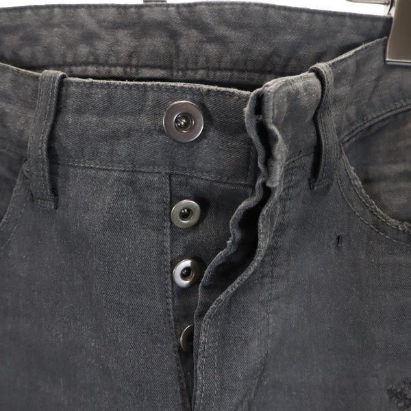 BALENCIAGA バレンシアガ 日本製 ダメージ加工 パンツ w28 ダークグレー メンズ