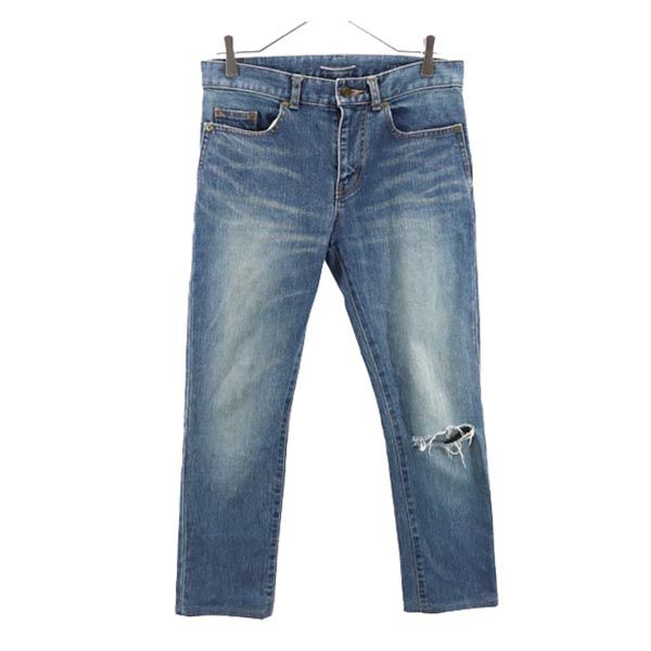 SAINT LAURENT サンローラン 日本製 ストレートデニムパンツ w27 ジーパン レディース
