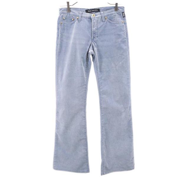 VERSACE ヴェルサーチ イタリア製 フレア ロングパンツ 24/38 ブルー系 レディース