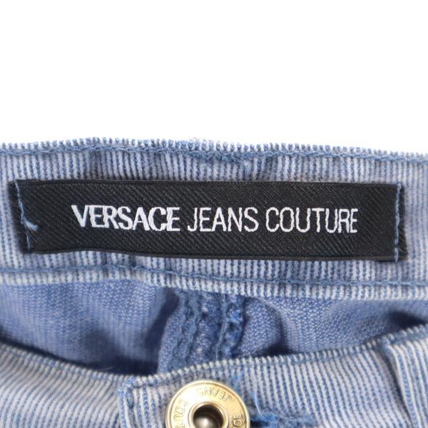VERSACE ヴェルサーチ イタリア製 フレア ロングパンツ 24/38 ブルー系 レディース