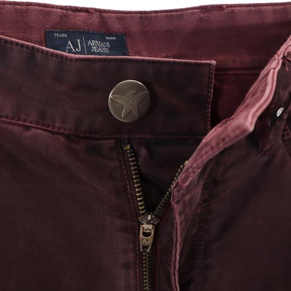アルマーニジーンズ ストレッチパンツ w30 ボルドー ARMANI JEANS メンズ