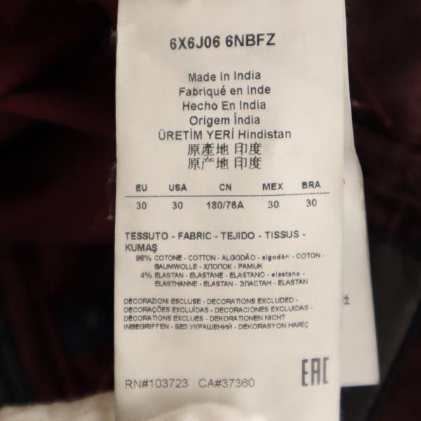 アルマーニジーンズ ストレッチパンツ w30 ボルドー ARMANI JEANS メンズ