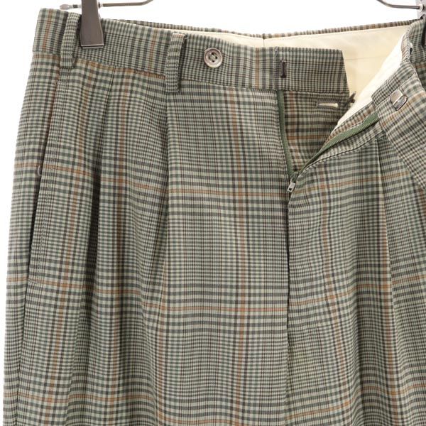 Burberrys バーバリーズ 90s オールド ウール チェック柄 スラックスパンツ 76 カーキ系 メンズ