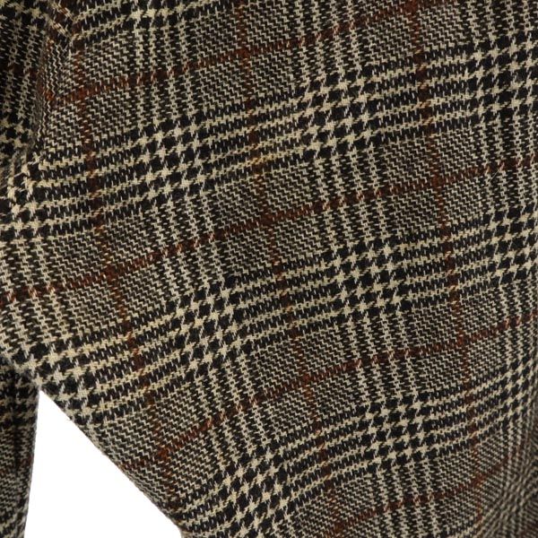 MAX&CO マックスアンドコー ウールブレンド チェック ロングパンツ 38 ブラウン系 サイドジップ レディース