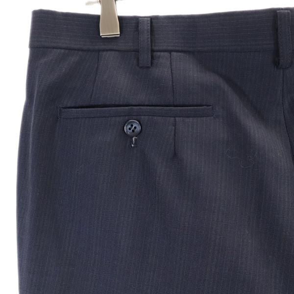 ウール スラックスパンツ ネイビー メンズ