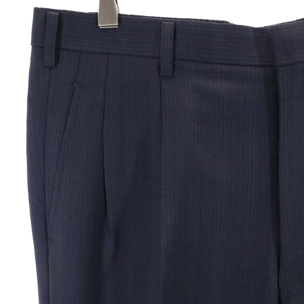 ウール スラックスパンツ ネイビー メンズ