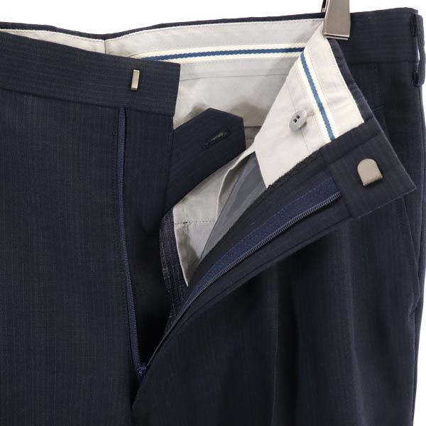 ウール スラックスパンツ ネイビー メンズ