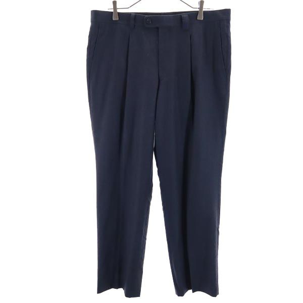 LANVIN ランバン 日本製 ウール スラックスパンツ 91 ネイビー系 メンズ