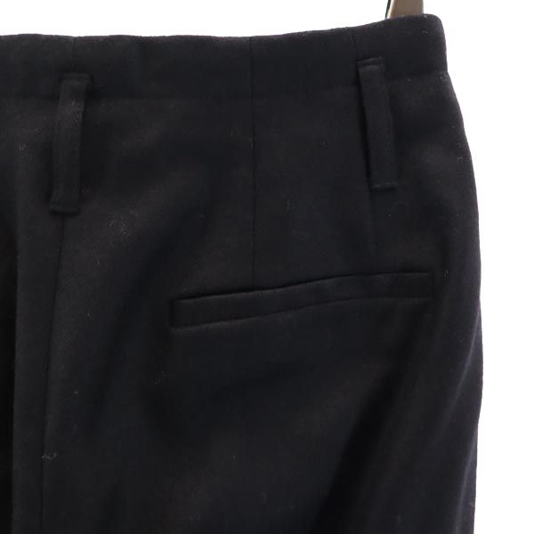 LANVIN ランバン 日本製 カシミヤブレンド センタープレス スラックスパンツ 36 ブラック レディース