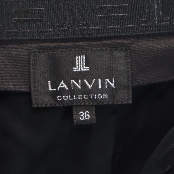 LANVIN ランバン 日本製 カシミヤブレンド センタープレス スラックスパンツ 36 ブラック レディース