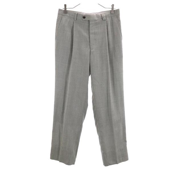 LANVIN ランバン 日本製 ウール スラックスパンツ 82 ブラック×ホワイト メンズ