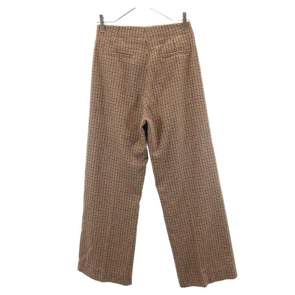 MAX&CO マックスアンドコー イタリア製 ウールブレンド チェック柄 パンツ 36 ブラウン系 レディース