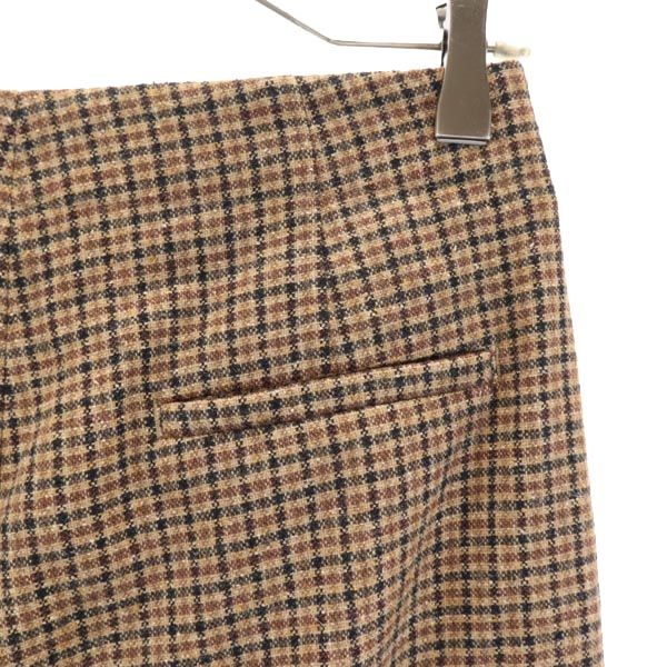 MAX&CO マックスアンドコー イタリア製 ウールブレンド チェック柄 パンツ 36 ブラウン系 レディース