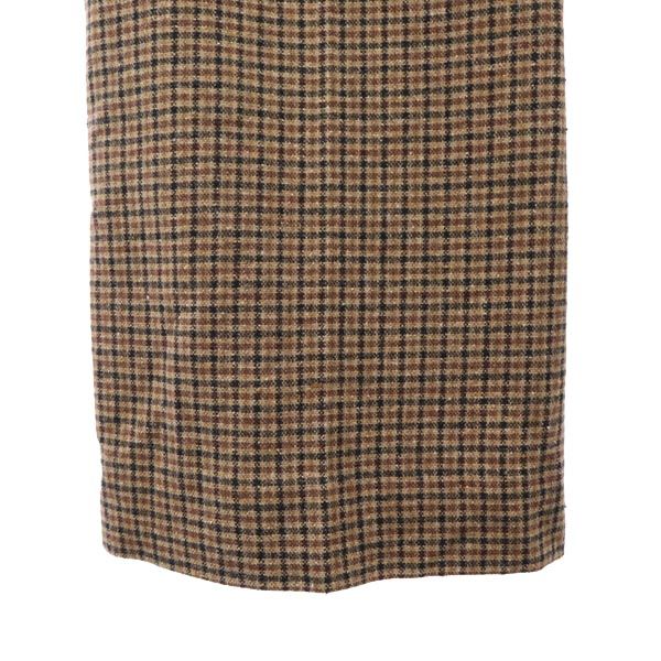 MAX&CO マックスアンドコー イタリア製 ウールブレンド チェック柄 パンツ 36 ブラウン系 レディース