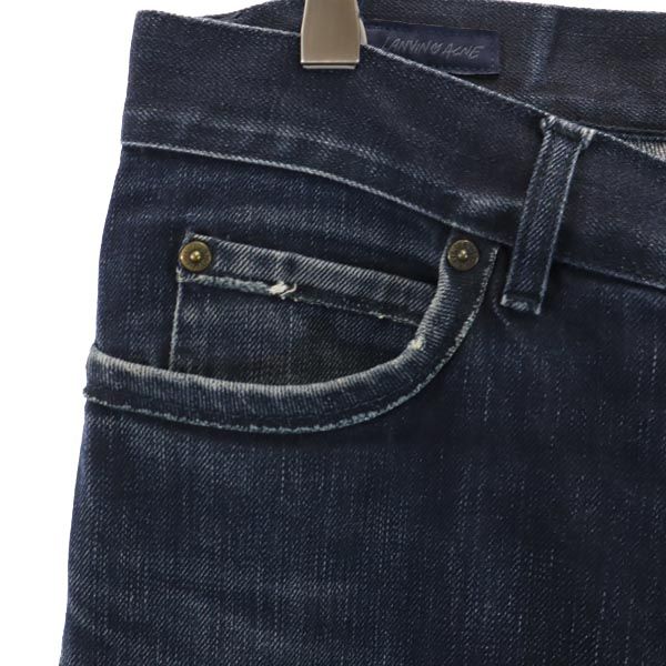 LANVIN ACNE ランバンアクネ ストレートデニムパンツ w30 インディゴ ボタンフライ ジーンズ メンズ