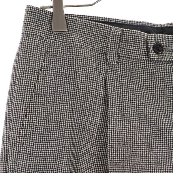LANVIN ランバン 日本製 ウール 千鳥柄 スラックスパンツ 82 グレー メンズ