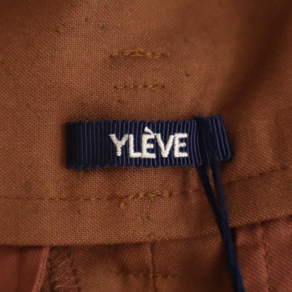 未使用 YLEVE イレーヴ 日本製 ワイド テーパードパンツ 1 ブラウン ベルト付 レディース