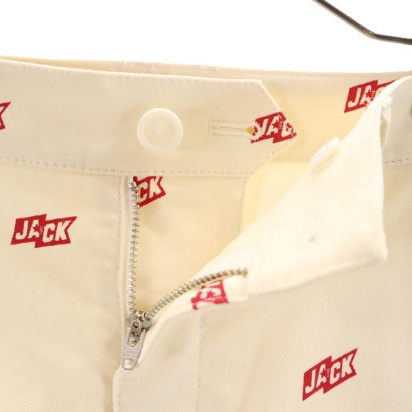 Jack Bunny!! ジャックバニー ロゴプリント ゴルフ ロングパンツ 0 アイボリー系 レディース
