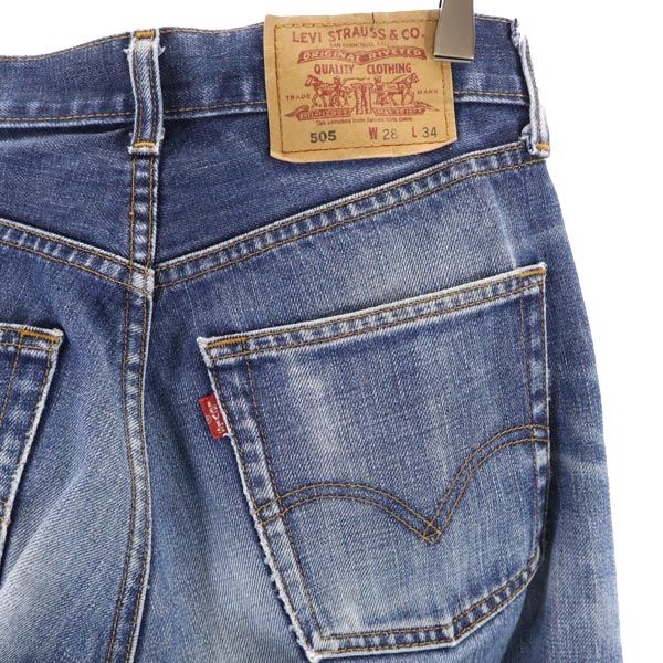 リーバイス 505 ストレートデニムパンツ w28 Levi's ジーンズ ロゴ メンズ