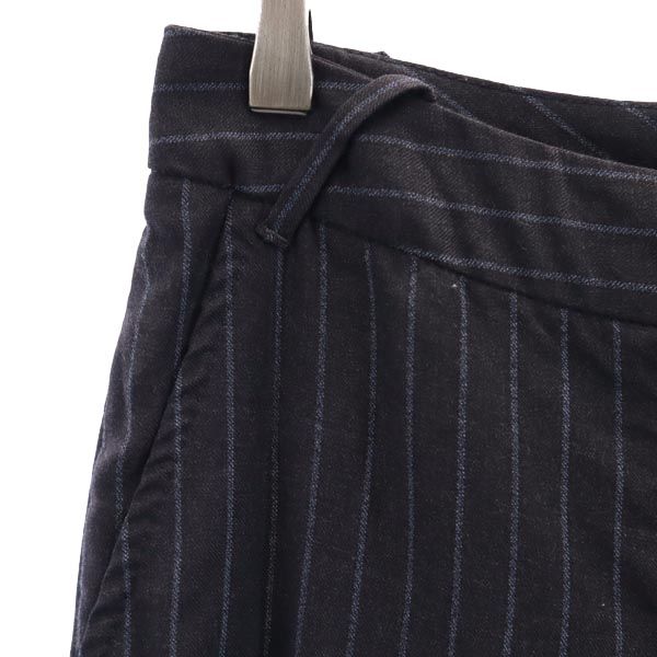 Paul Smith ポールスミス イタリア製 ウール ストライプ柄 スラックスパンツ 40 グレー系 レディース