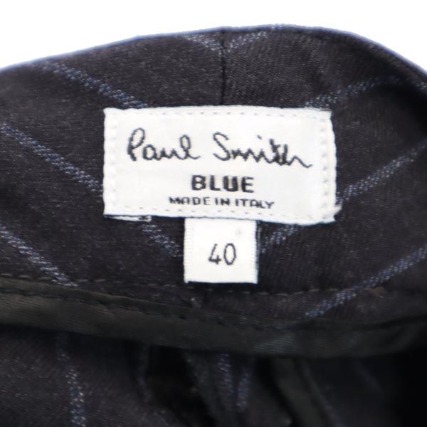 Paul Smith ポールスミス イタリア製 ウール ストライプ柄 スラックスパンツ 40 グレー系 レディース