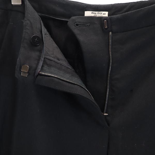 MIUMIU ミュウミュウ イタリア製 ウールパンツ 40 ブラック レディース