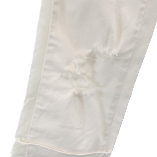 DOLCE&GABBANA ドルチェアンドガッバーナ クロップド デニムパンツ w24 ホワイト ジーンズ ダメージ加工 切替 レディース