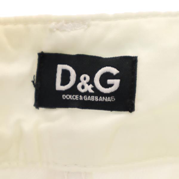 DOLCE&GABBANA ドルチェアンドガッバーナ クロップド デニムパンツ w24 ホワイト ジーンズ ダメージ加工 切替 レディース