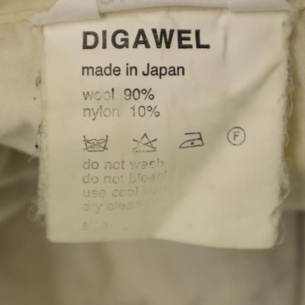 DIGAWEL ディガウェル ウールブレンド グレンチェック クロップドパンツ グレー系 メンズ
