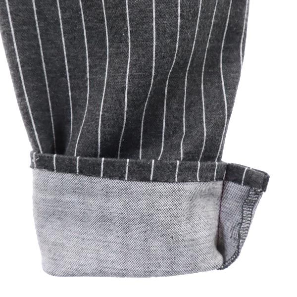 SUPERTHANKS スーパーサンクス ストライプ柄 パンツ S グレー×ホワイト メンズ