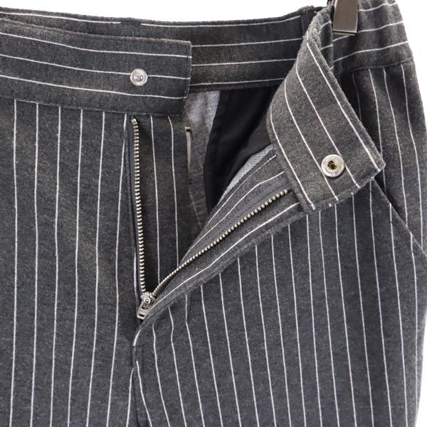 SUPERTHANKS スーパーサンクス ストライプ柄 パンツ S グレー×ホワイト メンズ