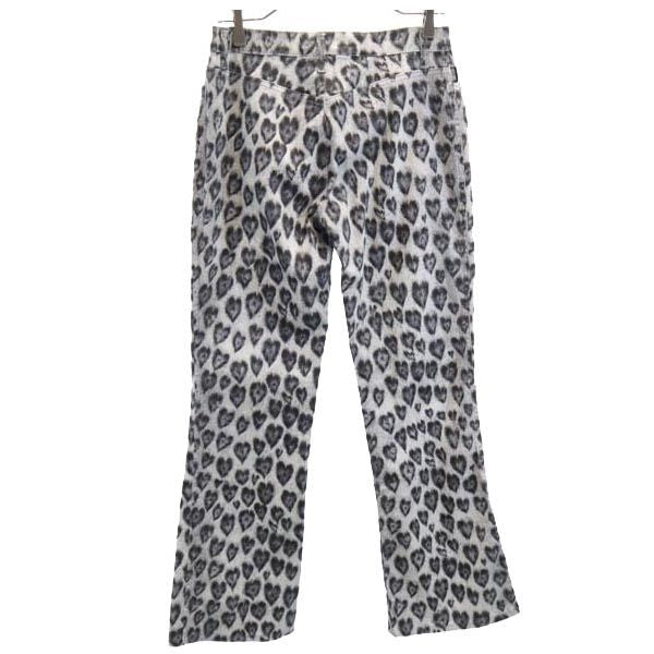 MOSCHINO JEANS モスキーノ ジーンズ 総柄 フレアパンツ グレー系 レディース