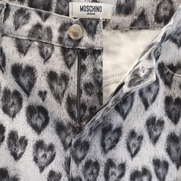 MOSCHINO JEANS モスキーノ ジーンズ 総柄 フレアパンツ グレー系 レディース