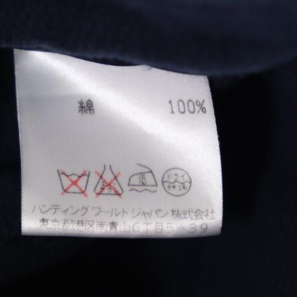 HUNTING WORLD ハンティングワールド イタリア製 ワイドパンツ 40 ネイビー ウエストゴム レディース