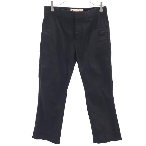 MARNI マルニ イタリア製 クロップドパンツ 38 ブラック系 ボタンフライ レディース
