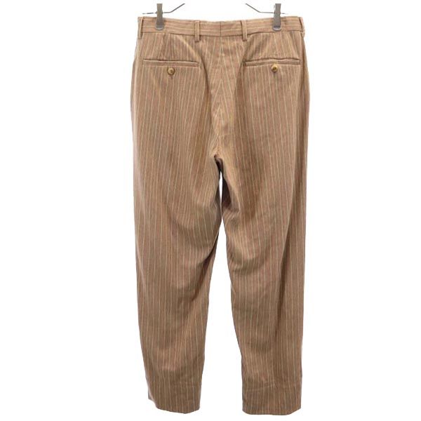 MARCO ZANINI マルコザニーニ イタリア製 ウールブレンド ストライプ柄 スラックスパンツ 46 ベージュ系 レディース
