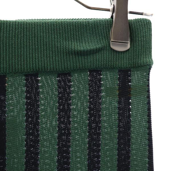 MARNI マルニ イタリア製 ストライプ ニットパンツ 40 グリーン系 レディース