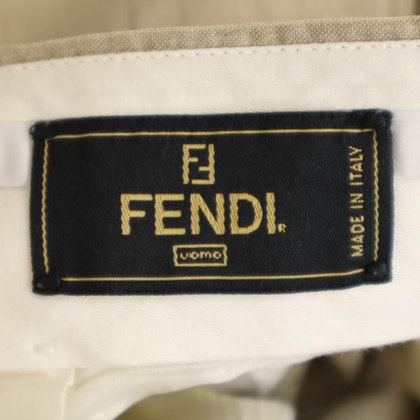FENDI フェンディ イタリア製 ウール スラックスパンツ 50 ベージュ系 メンズ
