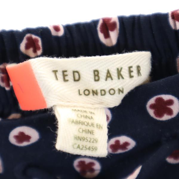 TED BAKER テッドベーカー 総柄 クロップドパンツ S ネイビー系 レディース