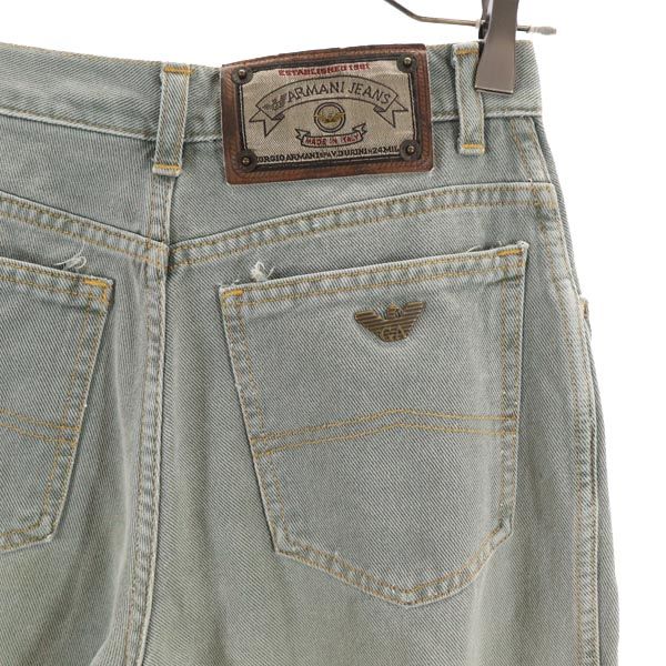 ARMANI JEANS アルマーニジーンズ イタリア製 テーパードデニムパンツ w28 グリーン系 ジーンズ レディース