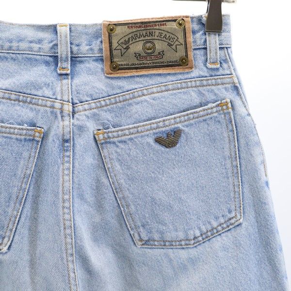 アルマーニジーンズ イタリア製 テーパードデニムパンツ w29 ARMANI JEANS ボタンフライ ジーンズ レディース